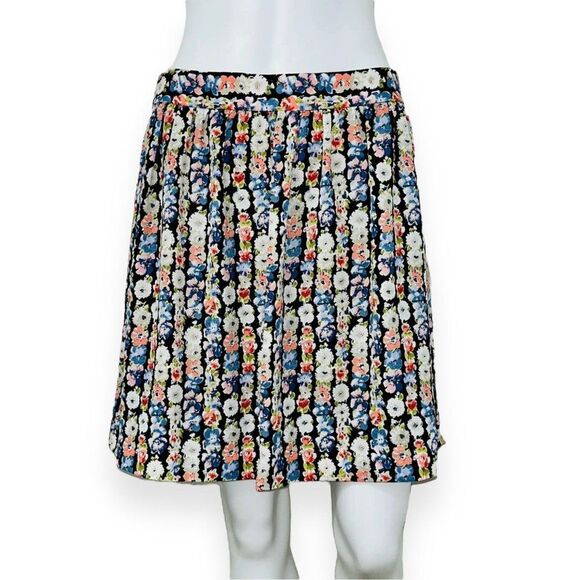 J. Crew Floral Pleated Chiffon A-Line Skirt - Picture 2 of 11